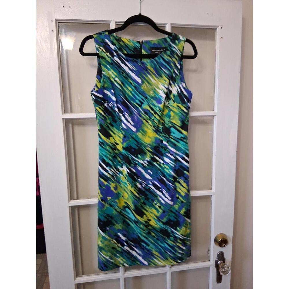 Connected Apparel Women Blue Green Cocktail Dress 6